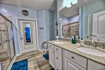 Large master suite bathroom with double vanity